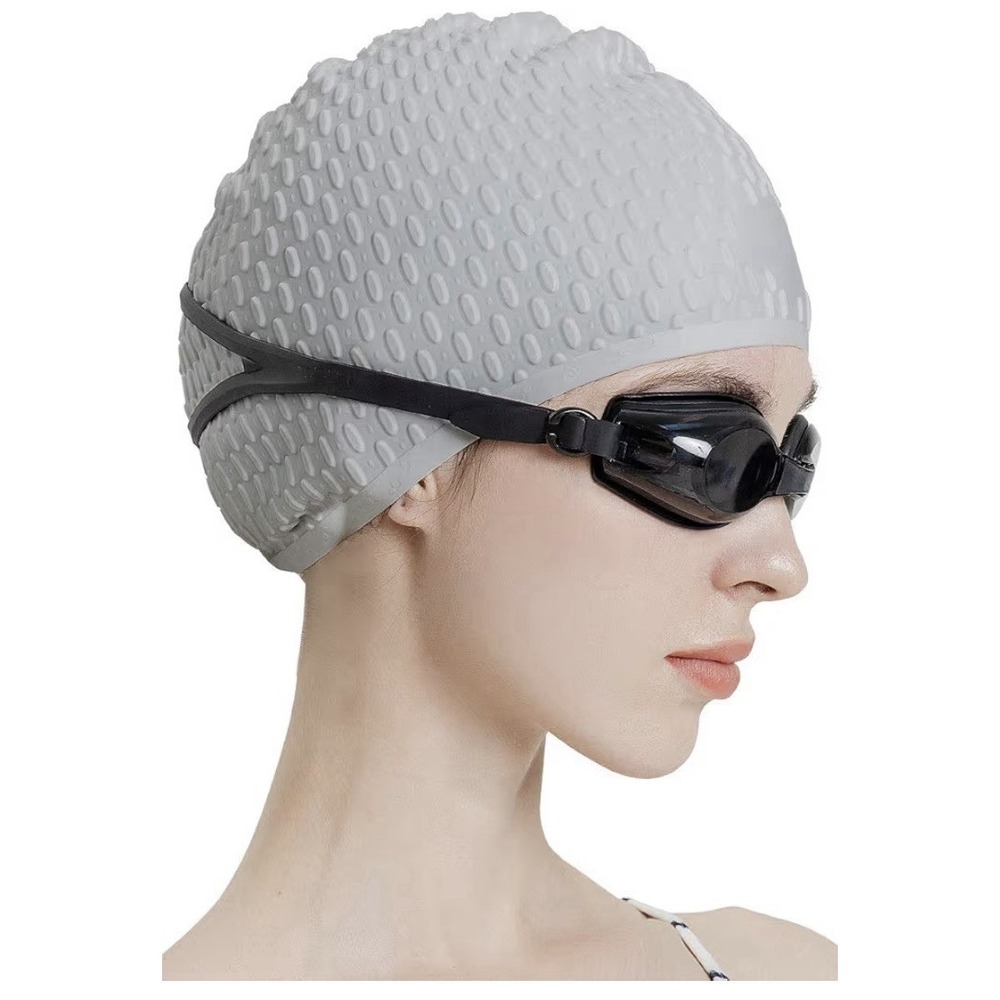 Tripsky 100% Silicone Swim Cap Gray New Size OS